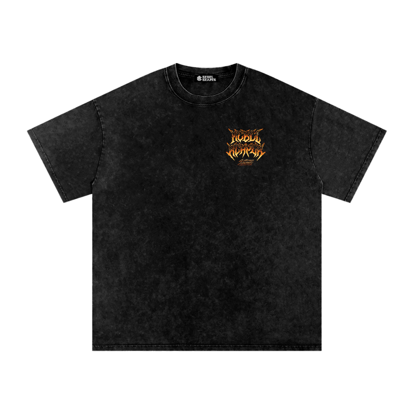 Flame Logo Heavyweight Oversized Tee | Vintage Wash – Rebel Reaper