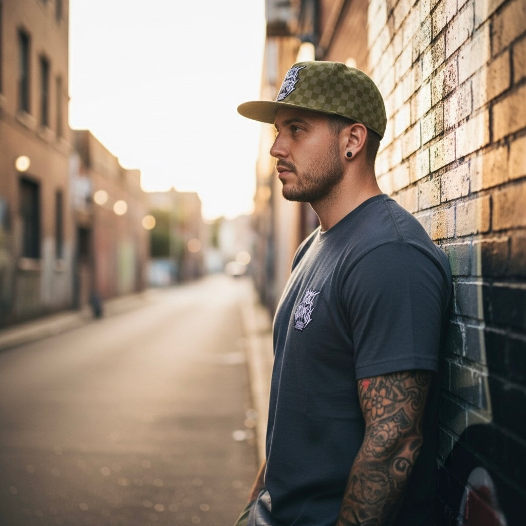 Logo Hat - Cactus Green Checkered SnapBack