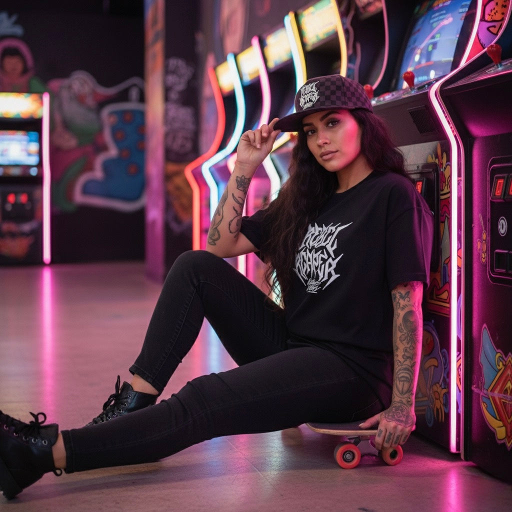 Logo Hat - Black & Grey Checkered SnapBack