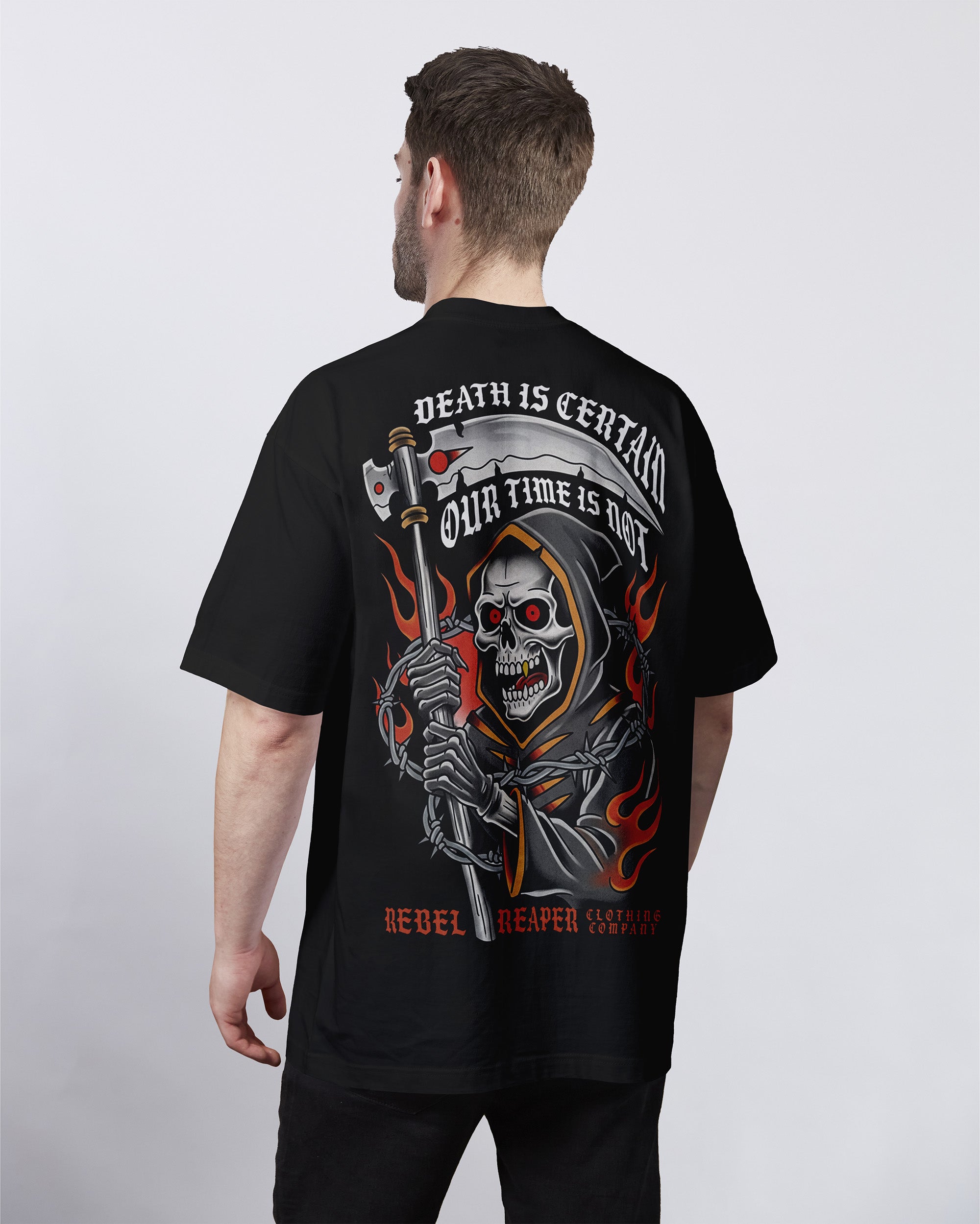 Death Is Certain Reaper T-Shirt - Washed Black - Limited Edition