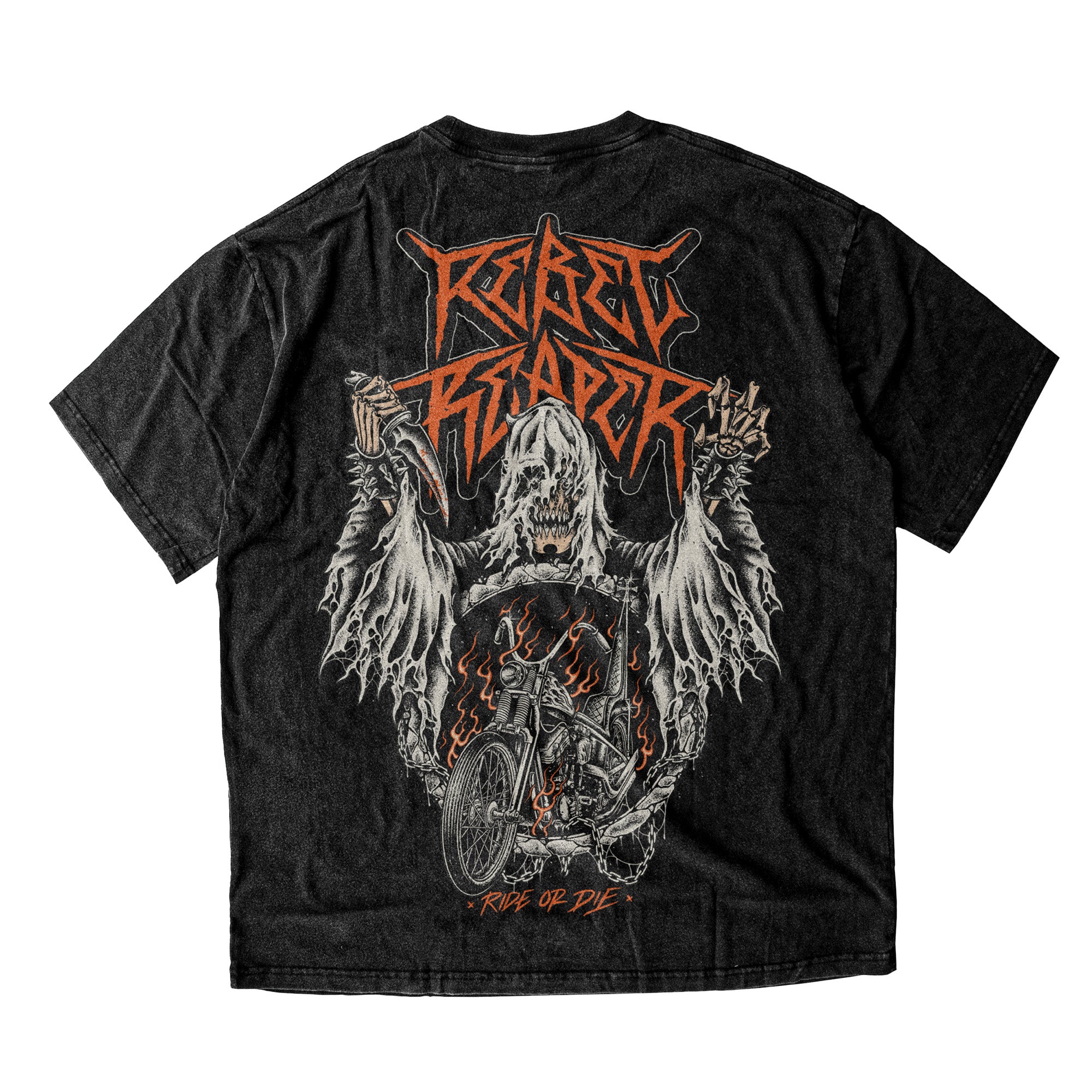 Ride or Die Reaper T-Shirt - Vintage Washed Black