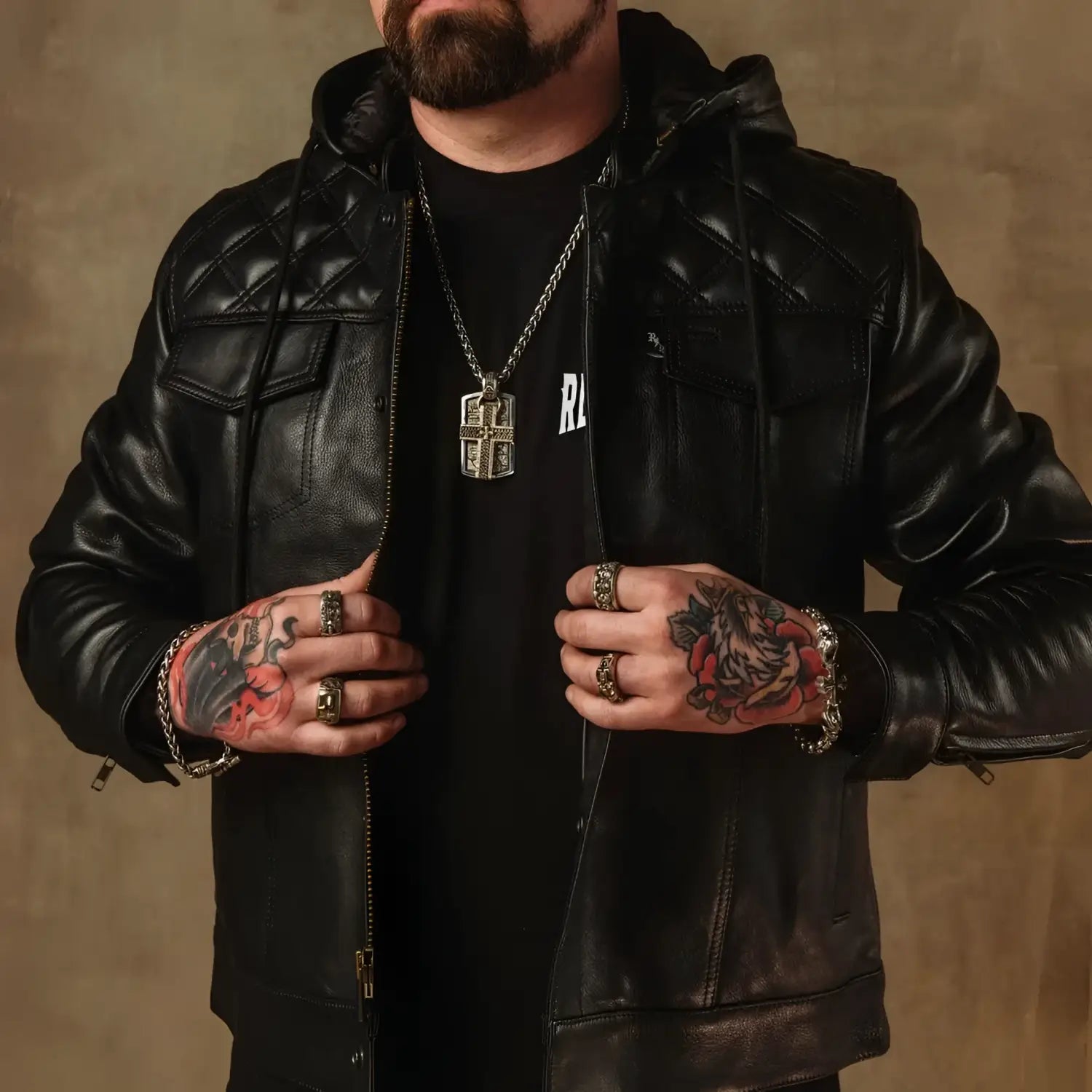 Back In Black Leather Jacket - Rebel Reaper Clothing Company