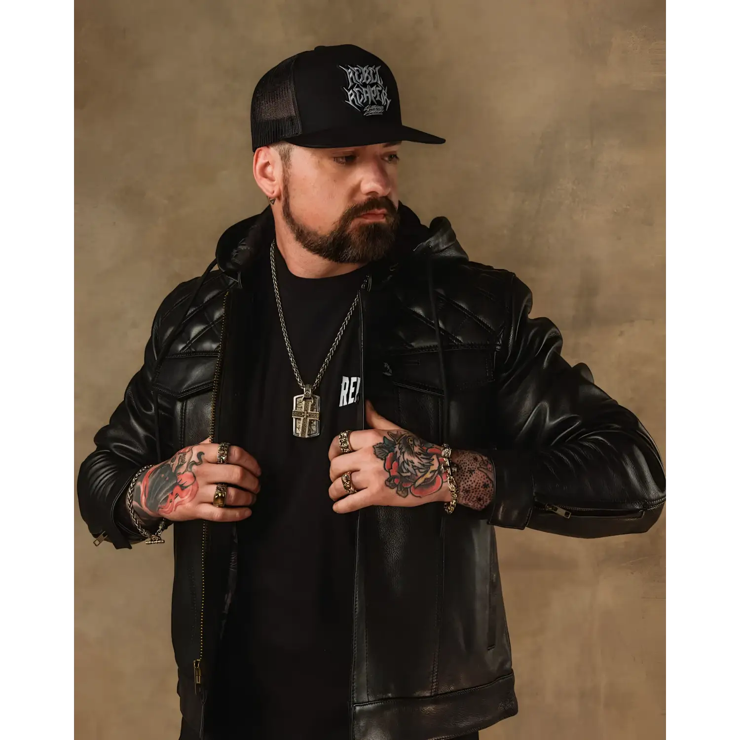 Back In Black Leather Jacket - Rebel Reaper Clothing Company
