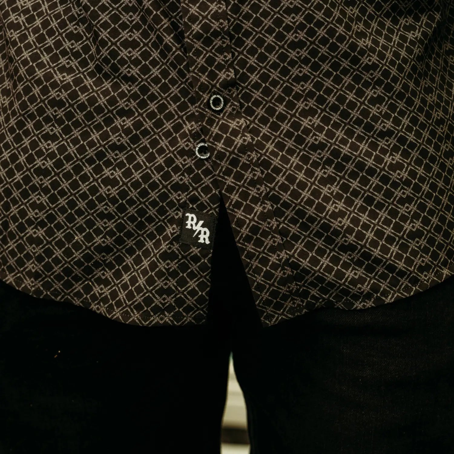 Black Barb Wire Button Up Shirt - Rebel Reaper Clothing Company