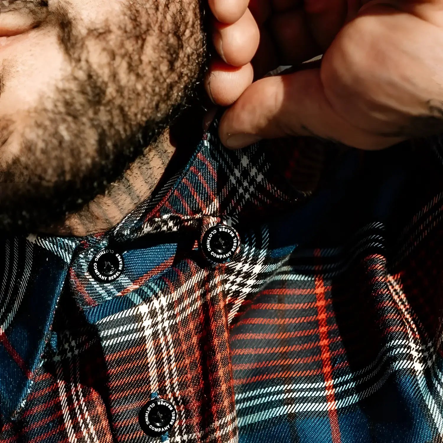 Limited edition Men’s Flannel shirt with rebel reaper design from Blitz | Mens Flannel