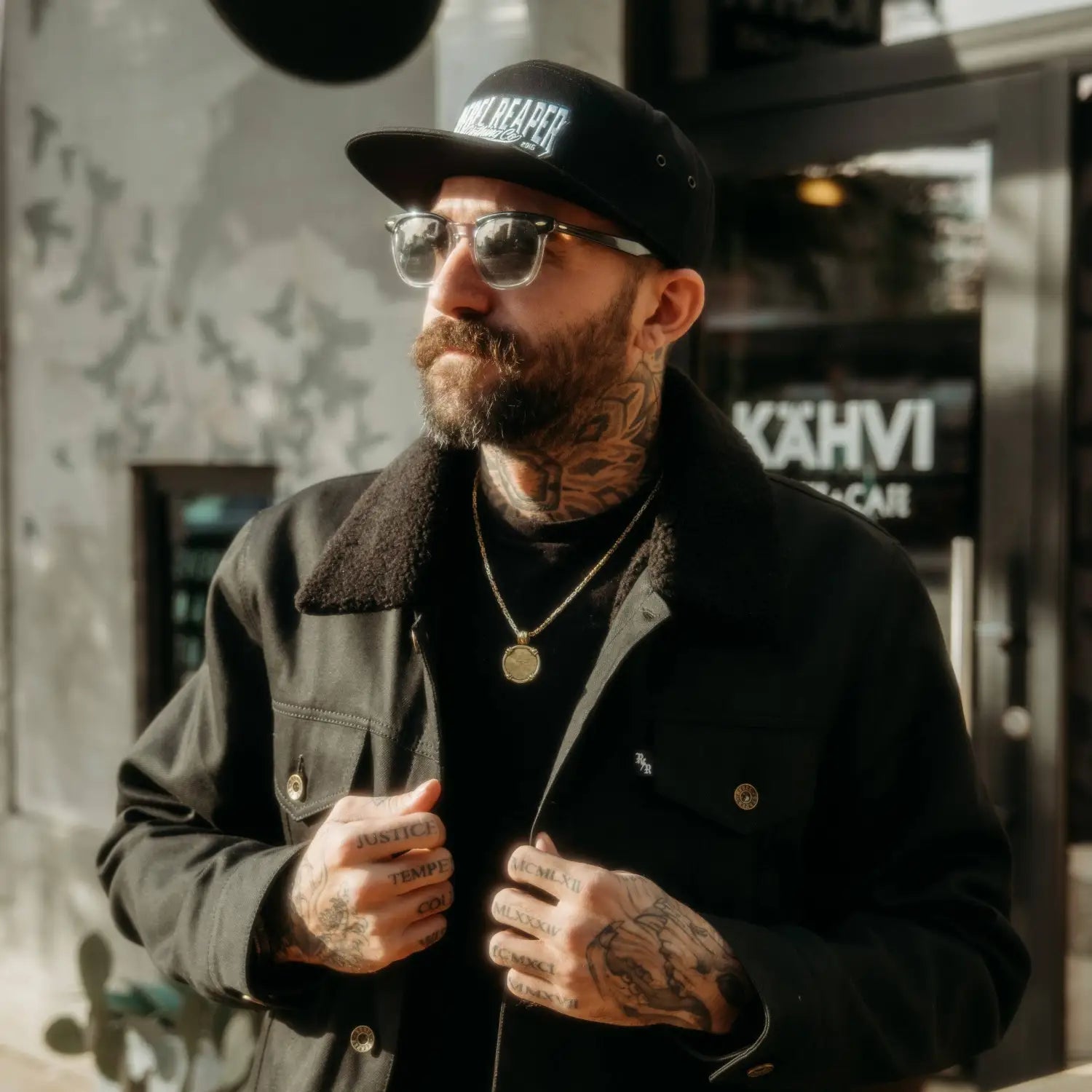 Onyx Sherpa Lined Black Denim Jacket - Rebel Reaper Clothing Company