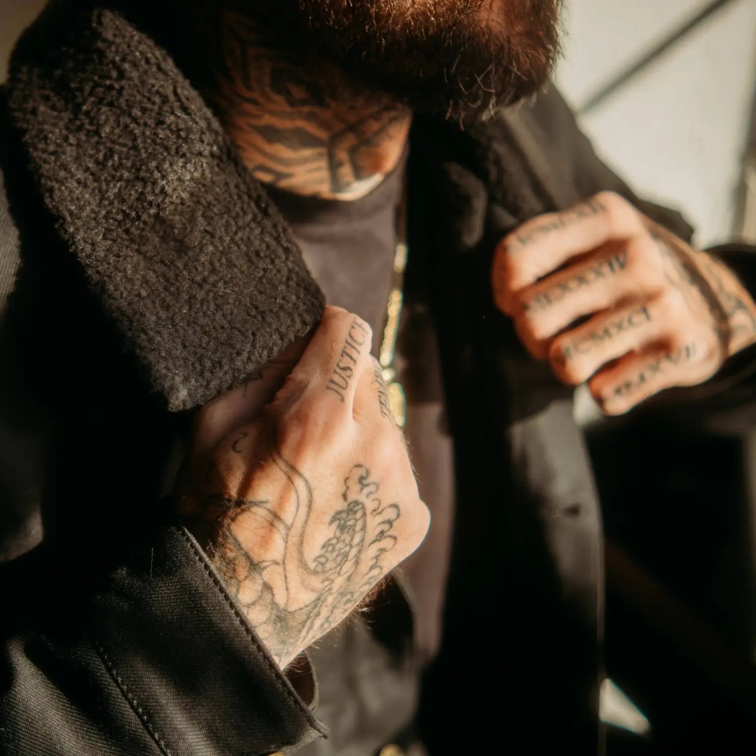 Onyx Sherpa Lined Black Denim Jacket - Rebel Reaper Clothing Company