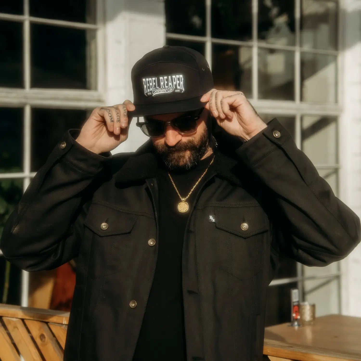 Onyx Sherpa Lined Black Denim Jacket - Rebel Reaper Clothing Company