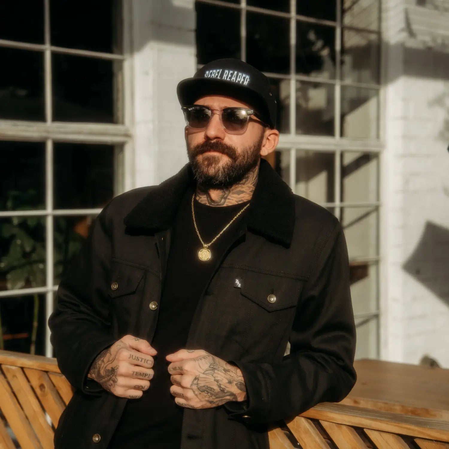 Onyx Sherpa Lined Black Denim Jacket - Rebel Reaper Clothing Company