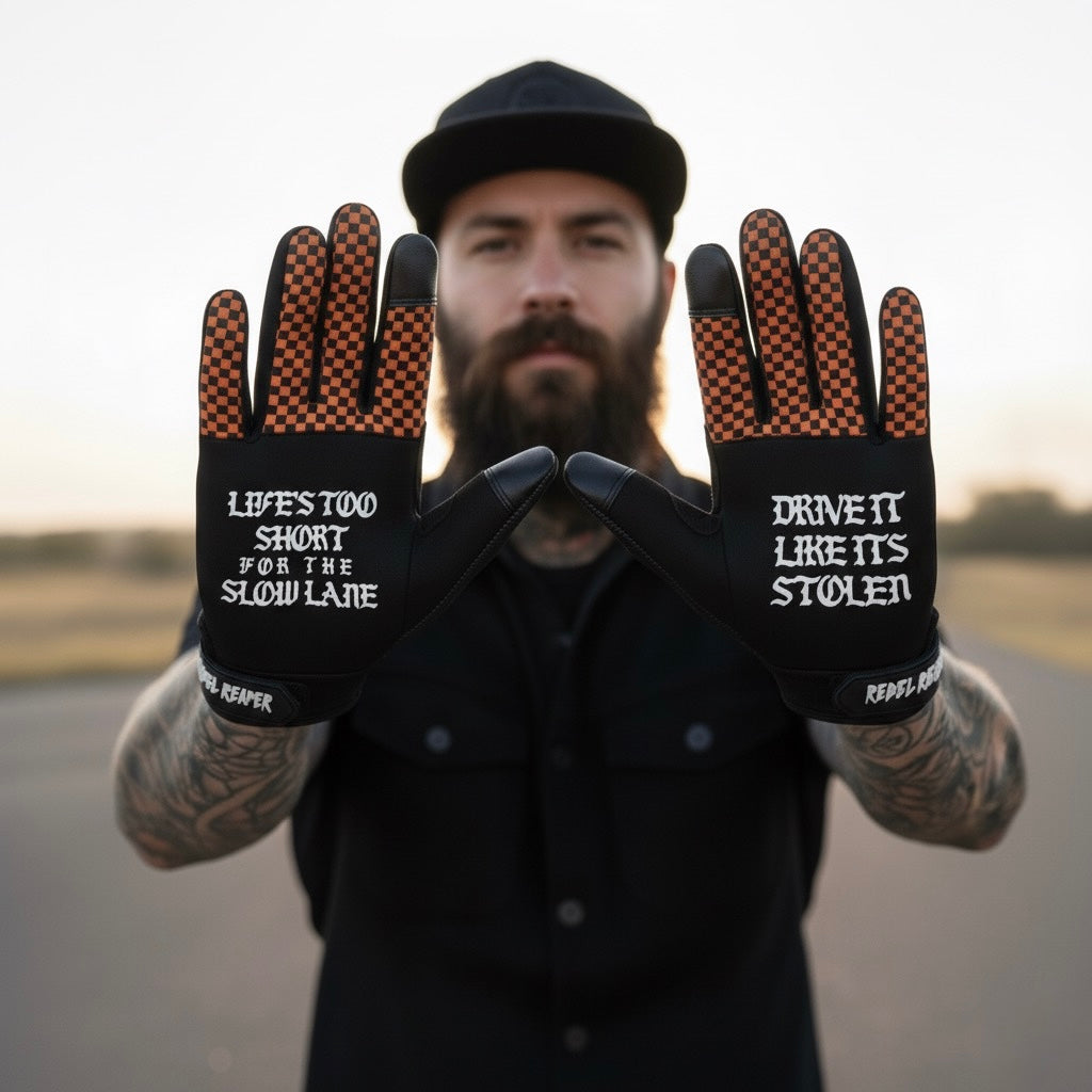 Arizona flag motorcycle gloves, touchscreen compatible riding moto gloves in a collection