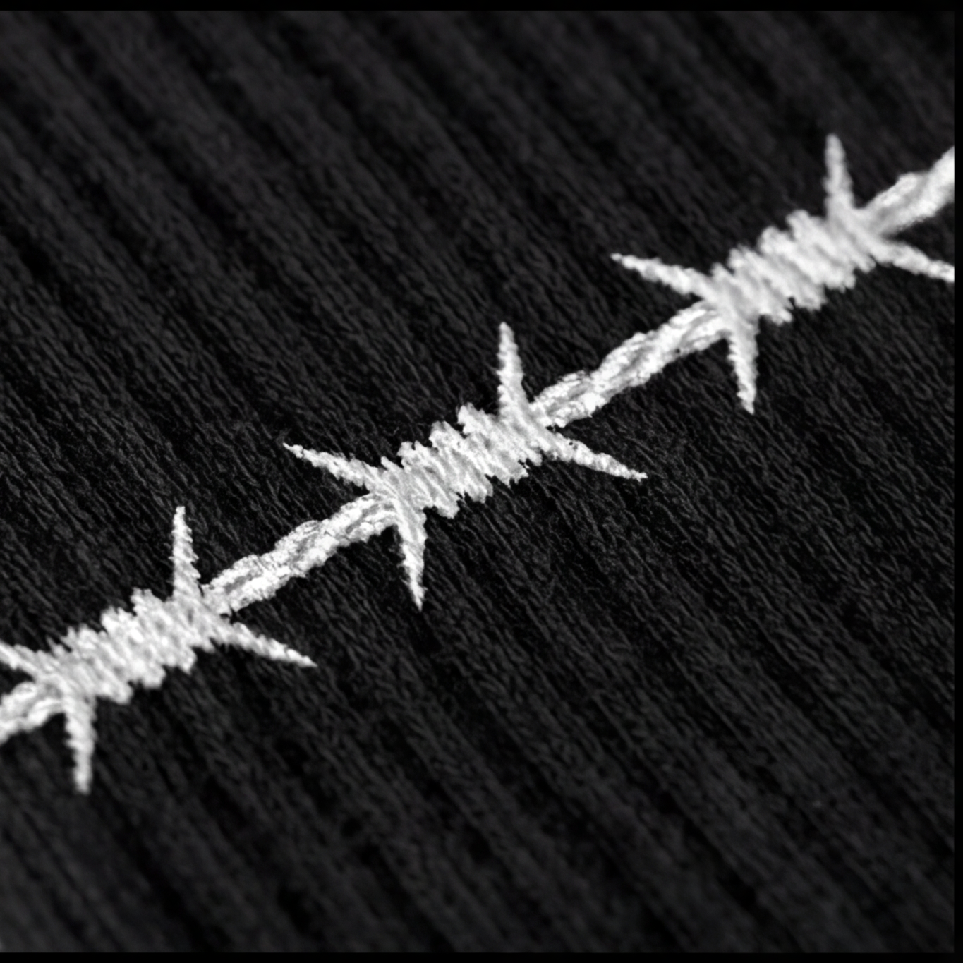 Black Barb Wire Crew Socks
