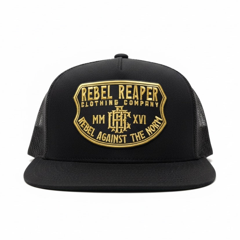 Gold Badge “RATN” - Black SnapBack Trucker Hat