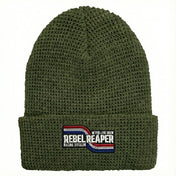 Waffle Knit Beanie - Olive
