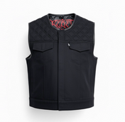 The Death's Clutch Black Denim Vest | Short Torso