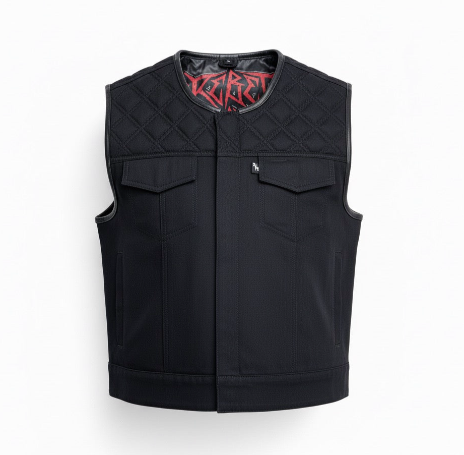 The Death's Clutch Black Denim Vest | Short Torso