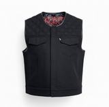 The Death's Clutch Black Denim Vest | Standard Length