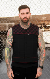 The Nocturnal Black Denim Vest | Short Torso