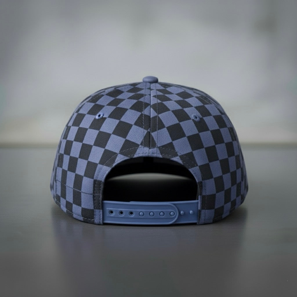 Logo Hat - Slate Blue Checkered SnapBack