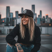 Logo - Black & Grey Checkered Snapback Hat