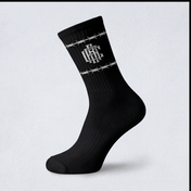 Black Barb Wire Crew Socks