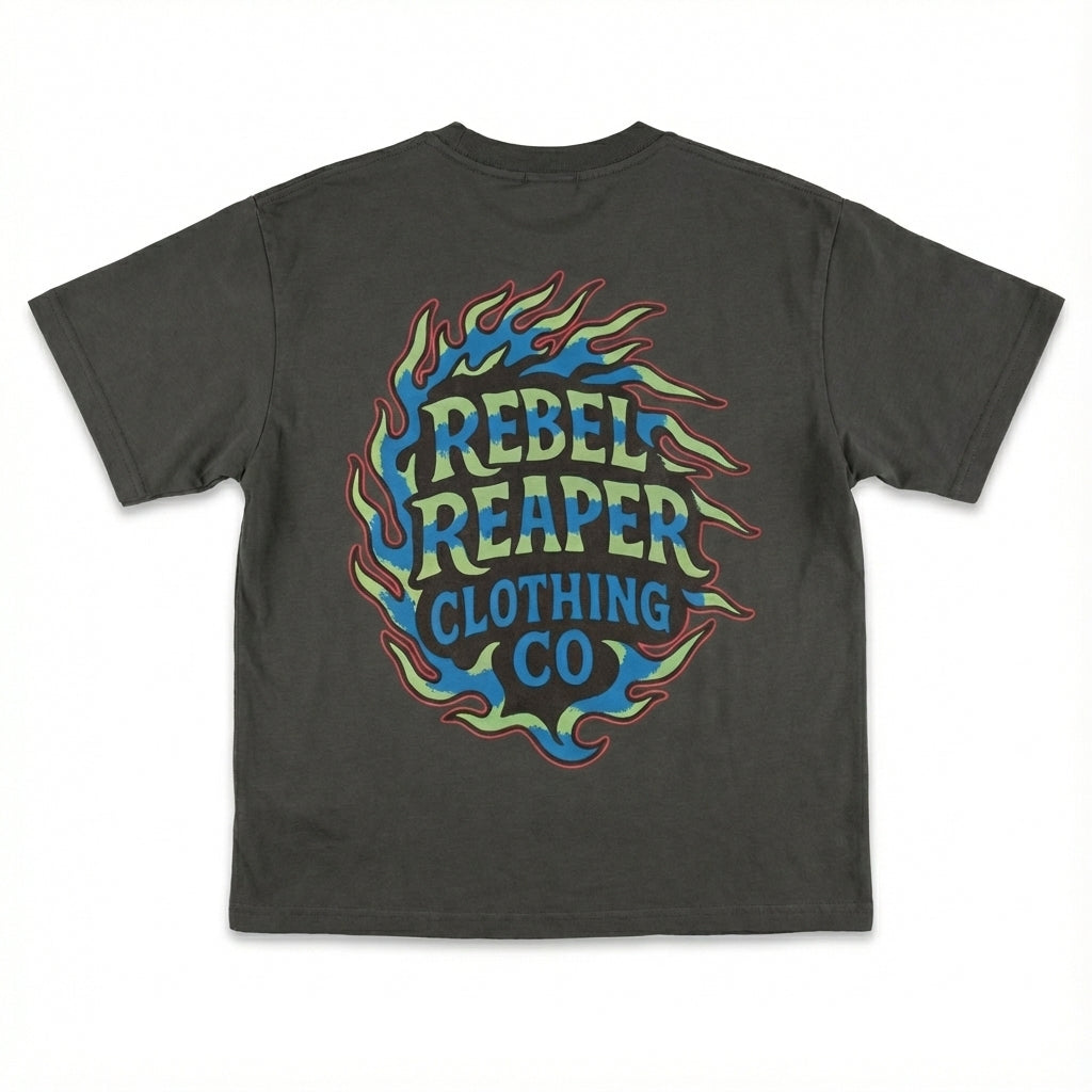 Kids Tee - Flames - Dark Grey