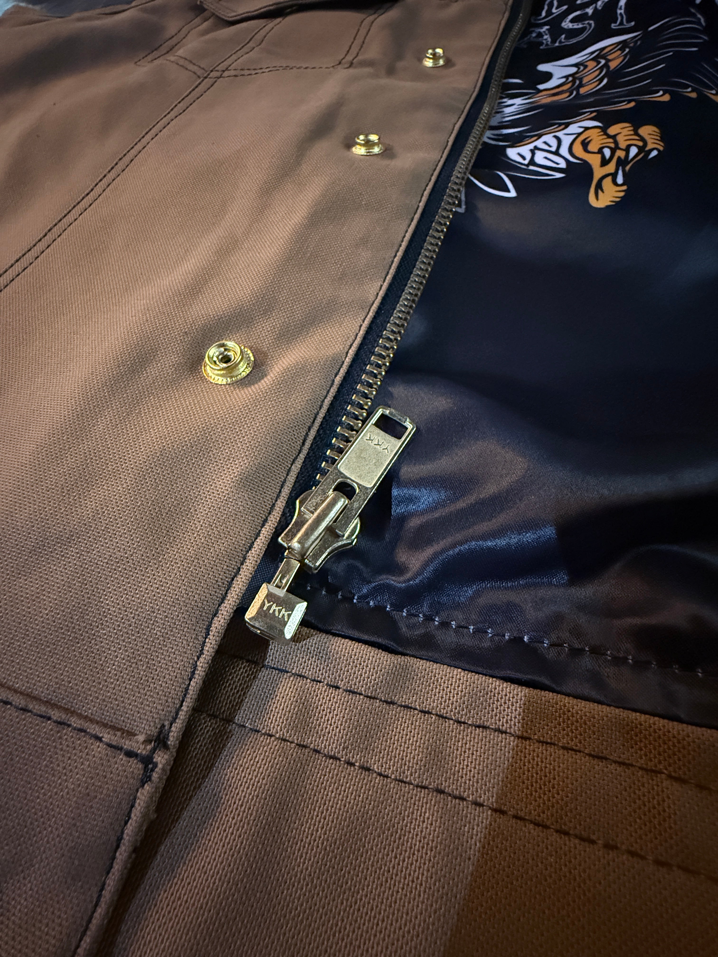 The CREAM Tan Canvas Vest - Collarless