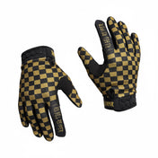 Gold Checkered Moto Gloves