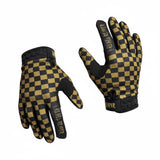 Gold Checkered Moto Gloves