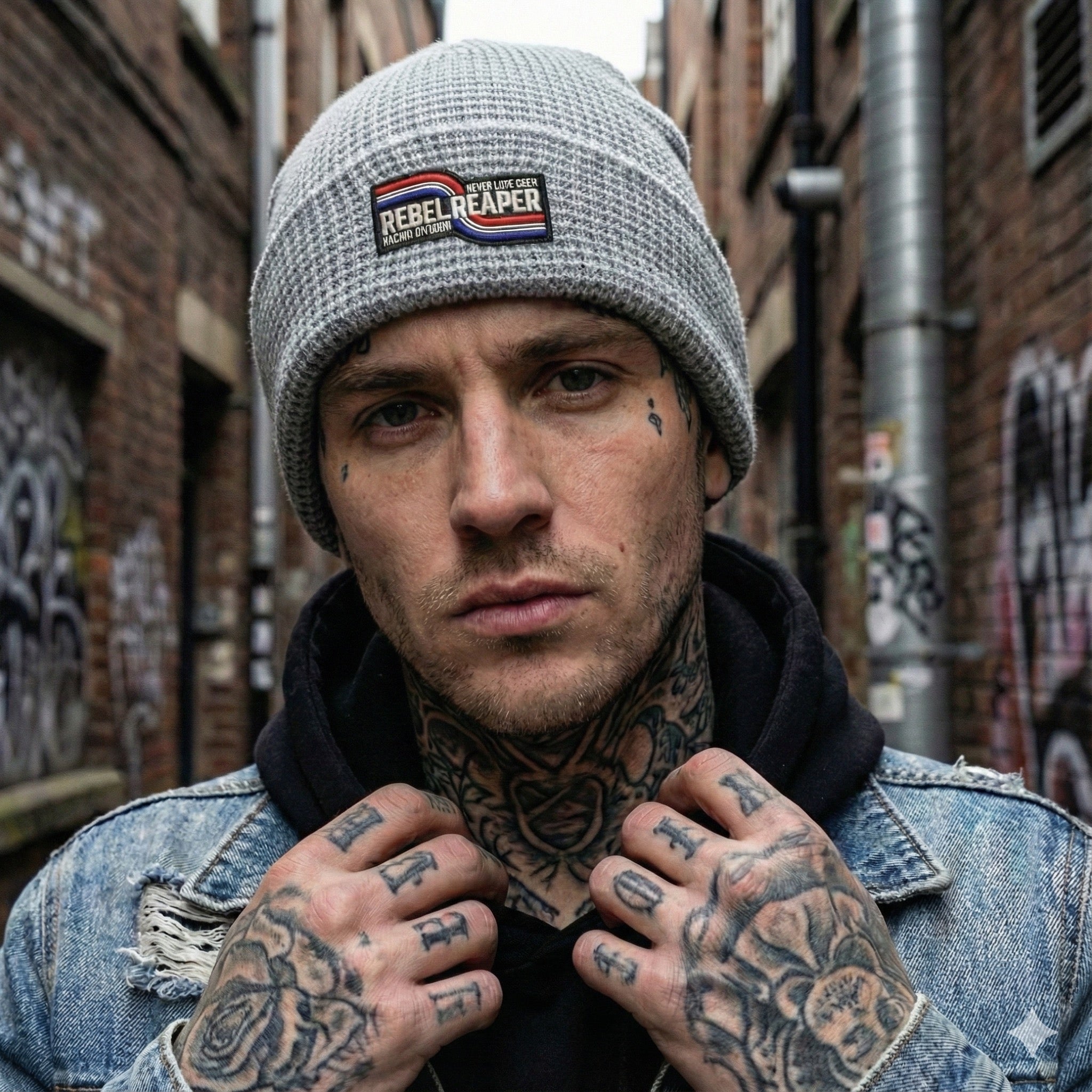 Waffle Knit Beanie - Grey