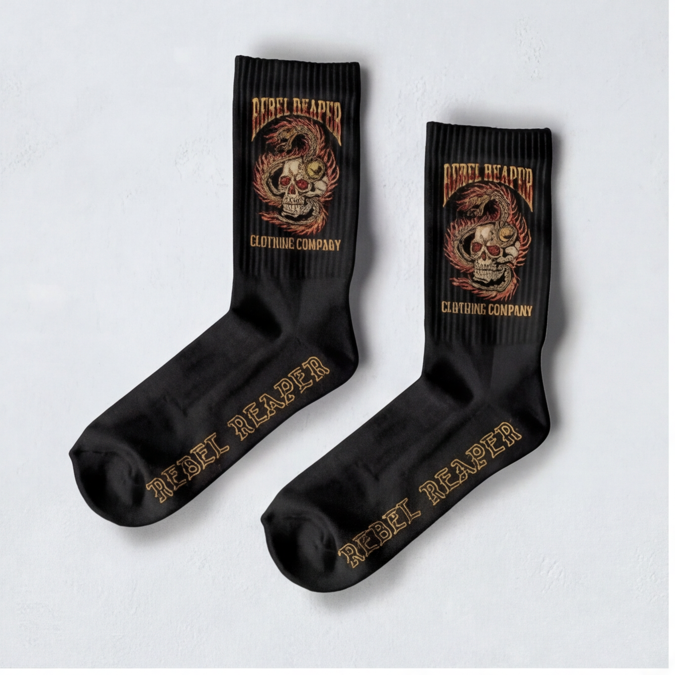 Black Serpent Skull Crew Socks