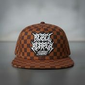 Logo - Rust Brown 2-Tone Checkered Snapback Hat