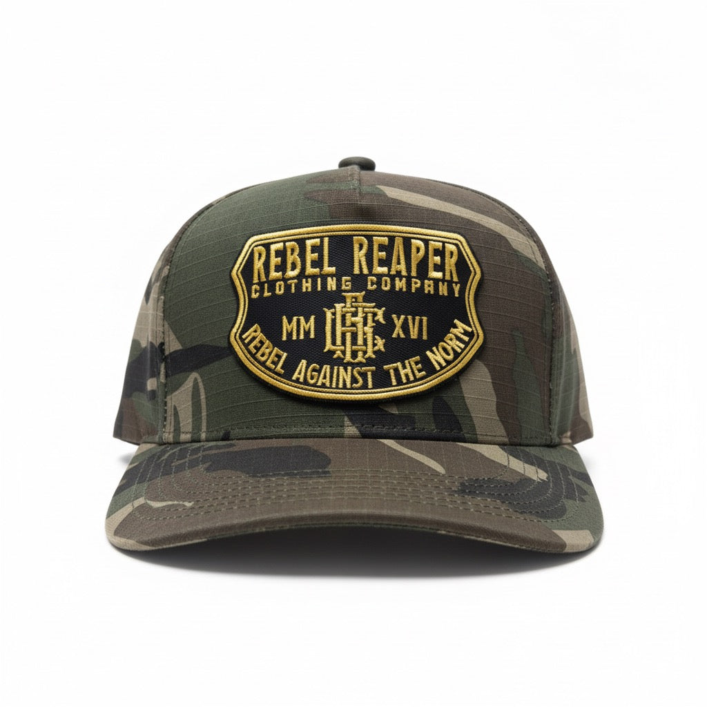 Gold Badge “RATN” - RipStop Camo Snapback Hat