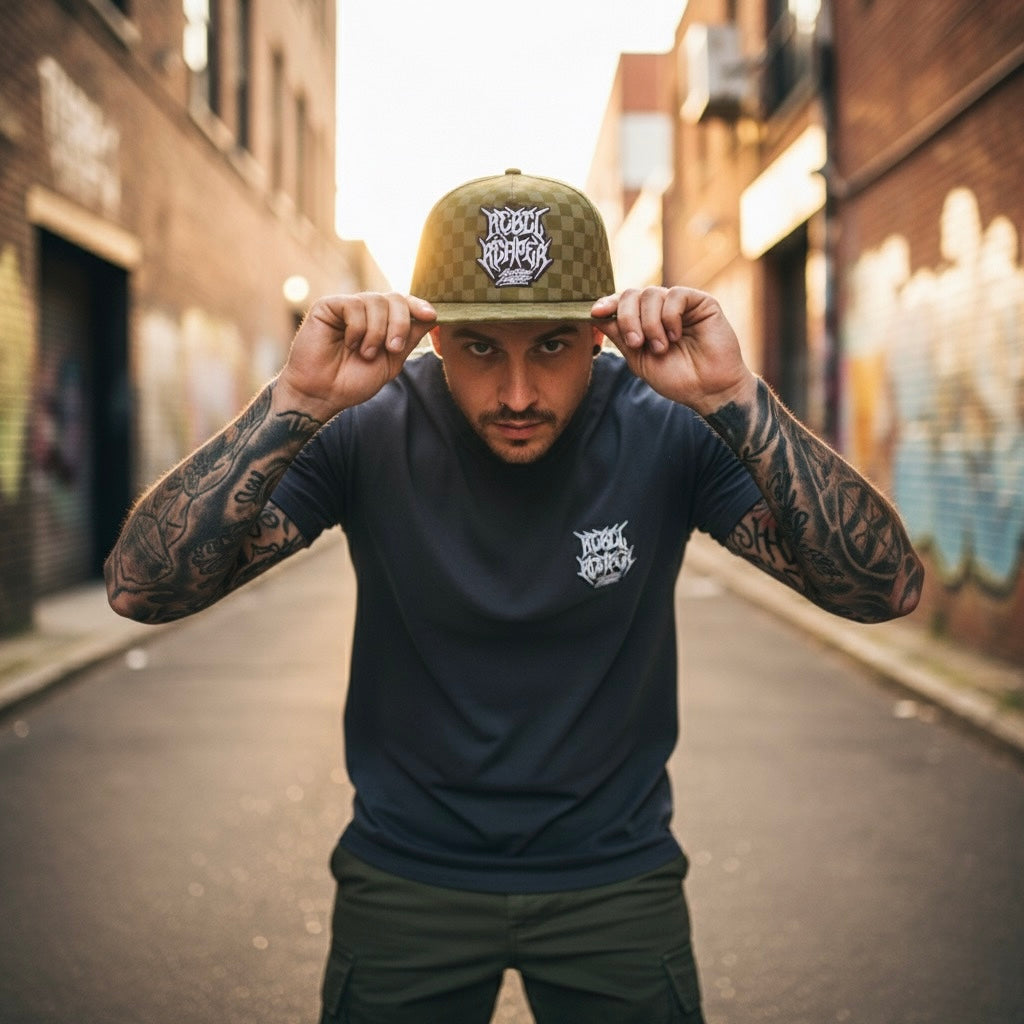 Logo - Cactus Green Checkered Snapback Hat