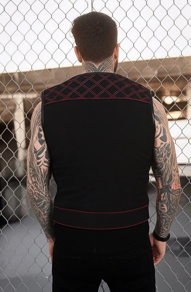 The Nocturnal Black Denim Vest | Short Torso