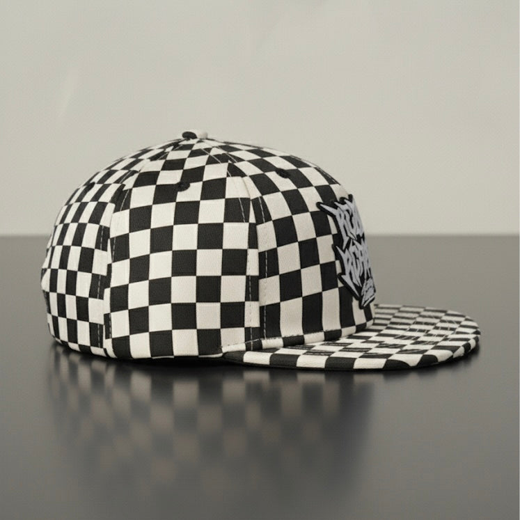 Logo - White / Black Checkered Snapback Hat