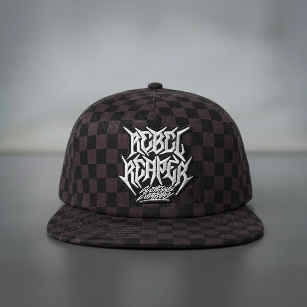 Logo Hat - Black & Grey Checkered SnapBack