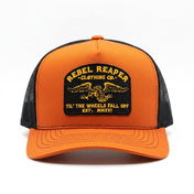 Til' The Wheels Fall Off Trucker - Orange / Black Mesh Snapback Hat