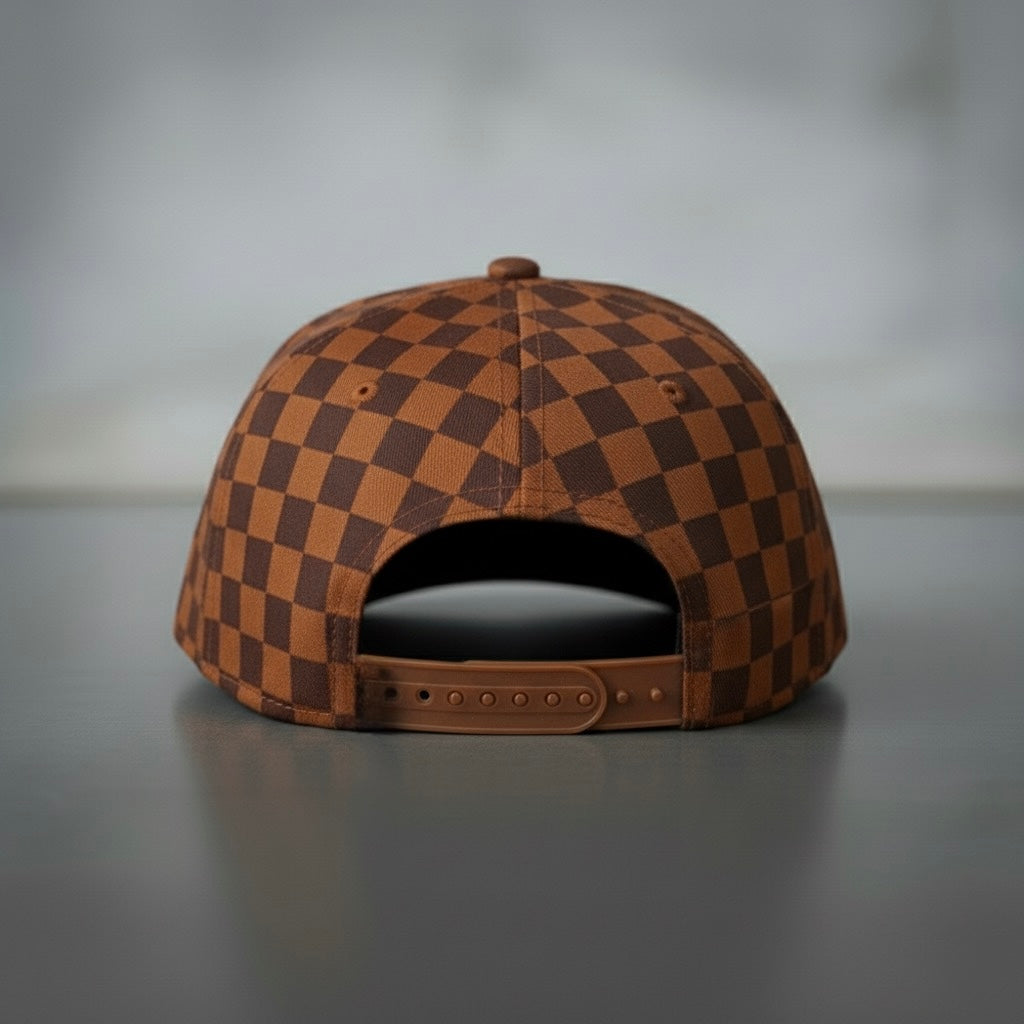 Logo Hat - Rust Checkered SnapBack