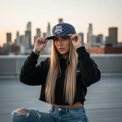 Logo - Slate Blue Checkered Snapback Hat