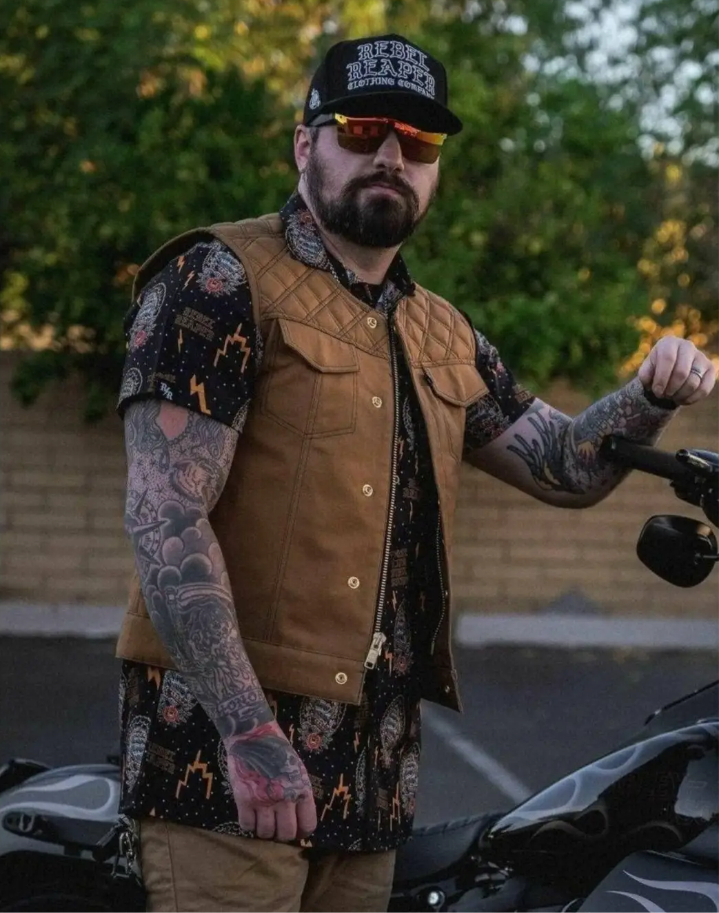 The CREAM Tan Canvas Vest - Collarless