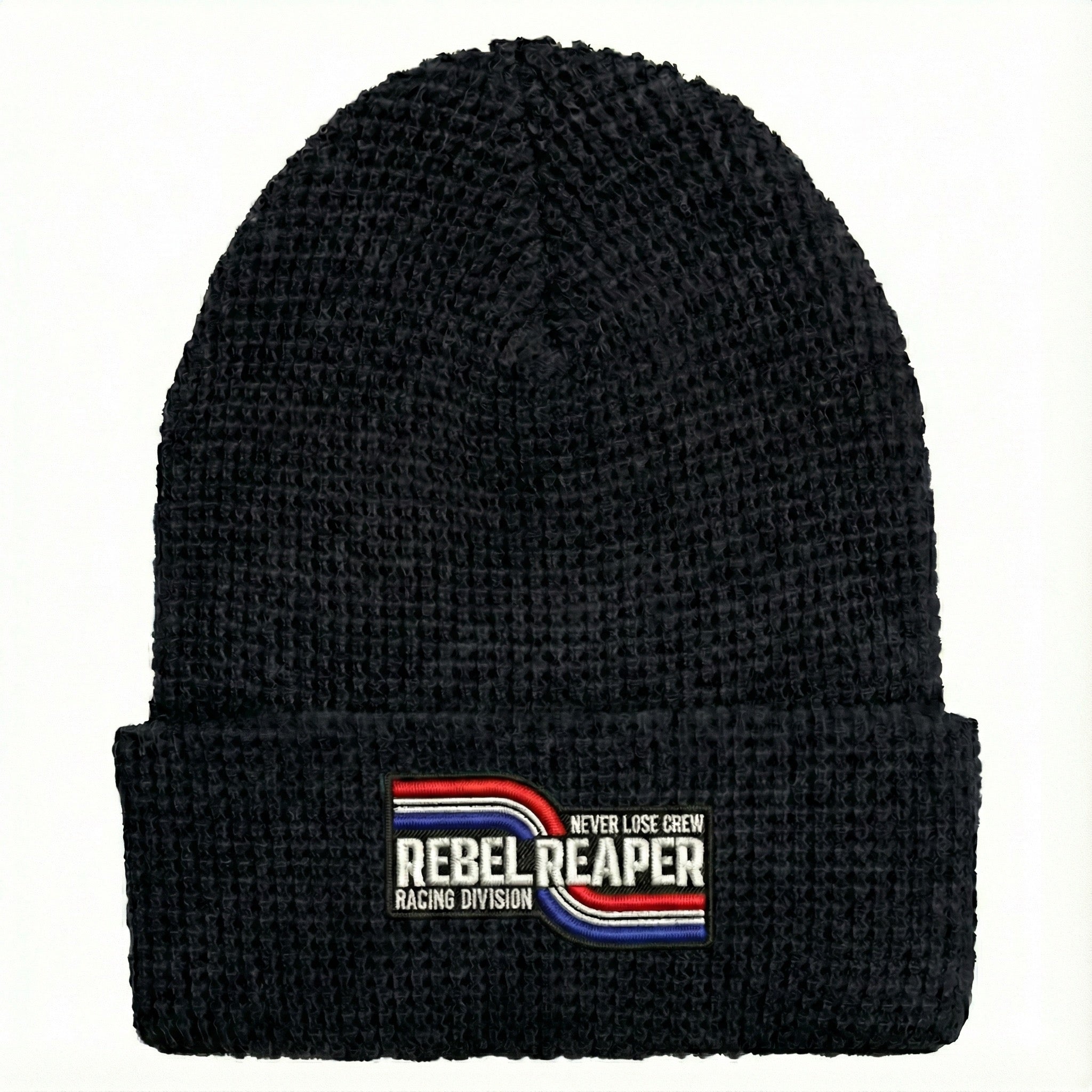 Waffle Knit Beanie - Black