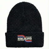 Waffle Knit Beanie - Black