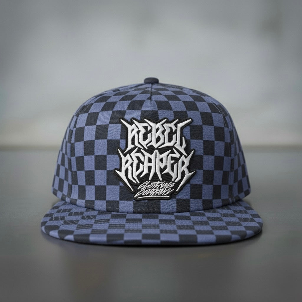 Logo Hat - Slate Blue Checkered SnapBack