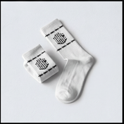 White Barb Wire Crew Socks