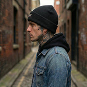 Waffle Knit Beanie - Black