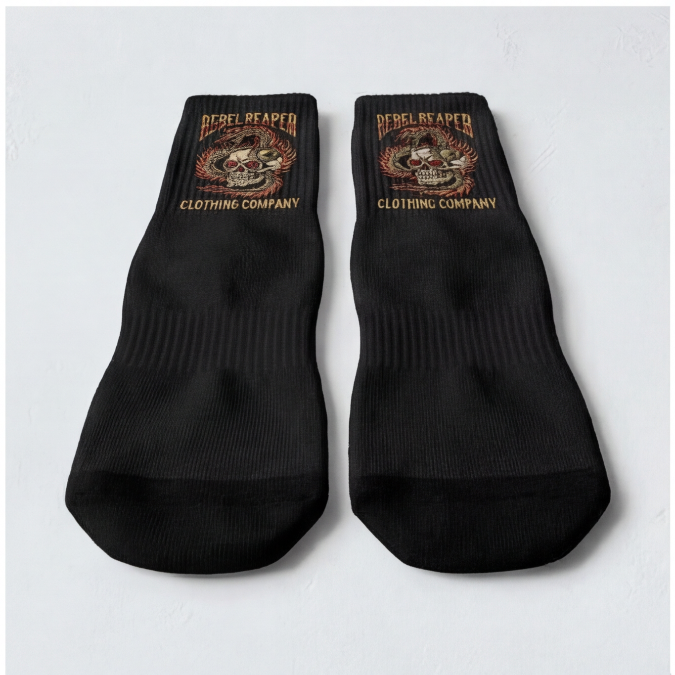 Black Serpent Skull Crew Socks