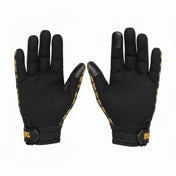 Gold Checkered Moto Gloves