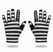 Stripes black white lightweight BMX moto MX gloves