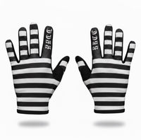 Stripes black white lightweight BMX moto MX gloves
