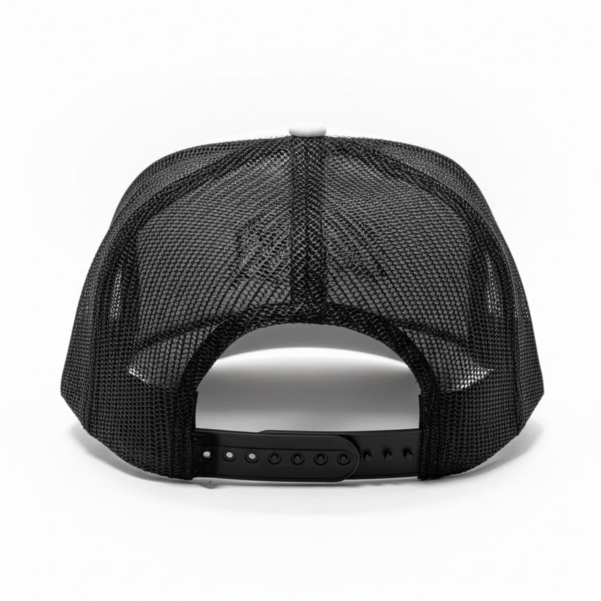 Logo Trucker - White / Black Rope / Black Mesh Snapback Hat